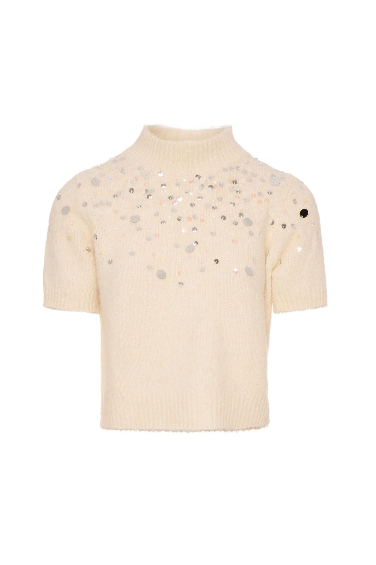 Fracomina - Maglia cropped con applicazioni luminose - Donna - World Fashion