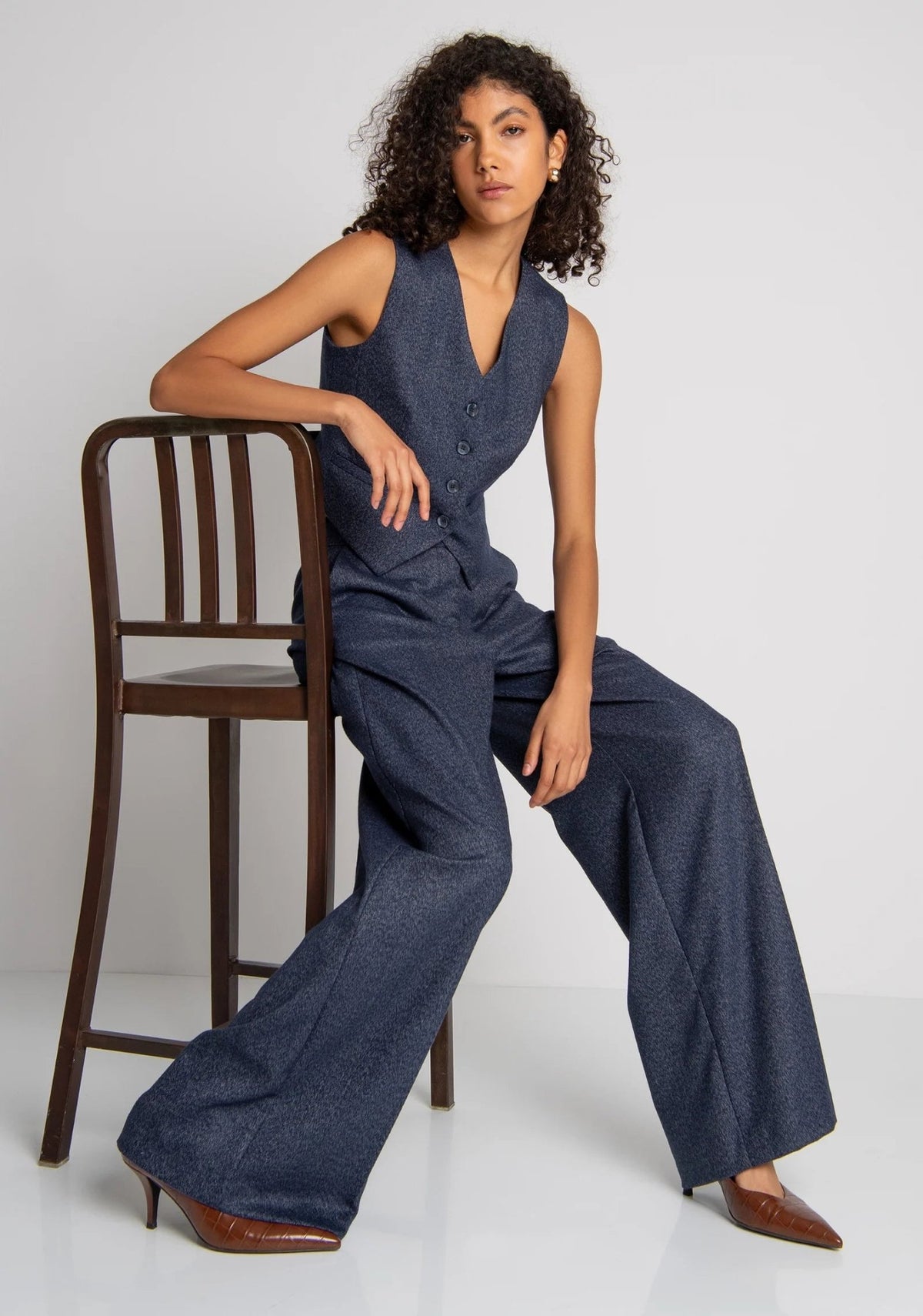 Fracomina - Pantalone wide a palazzo in tweed - Donna - World Fashion