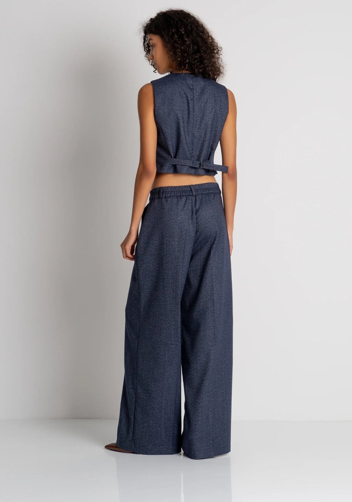 Fracomina - Pantalone wide a palazzo in tweed - Donna - World Fashion