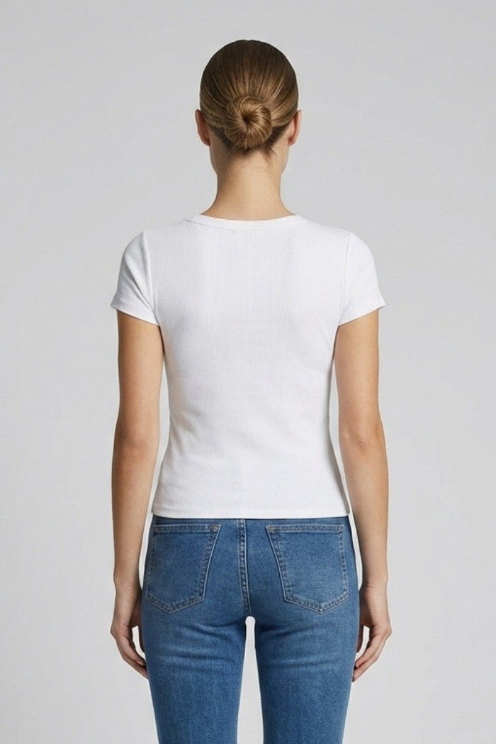 Fracomina - T-shirt slim a costine - Donna - World Fashion