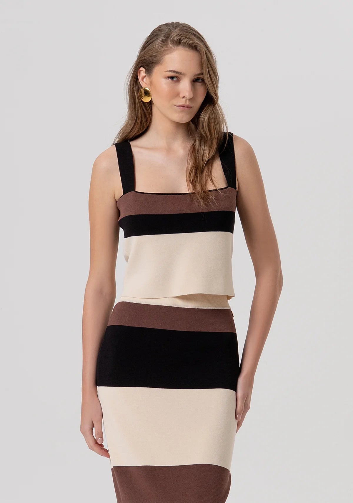 Fracomina - Top cropped senza maniche a righe - Donna - World Fashion