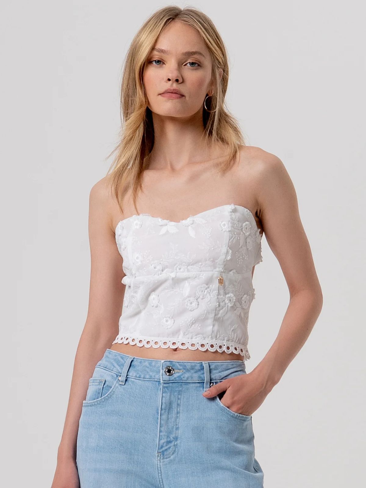 Fracomina - Top slim bustier in pizzo - Donna - World Fashion
