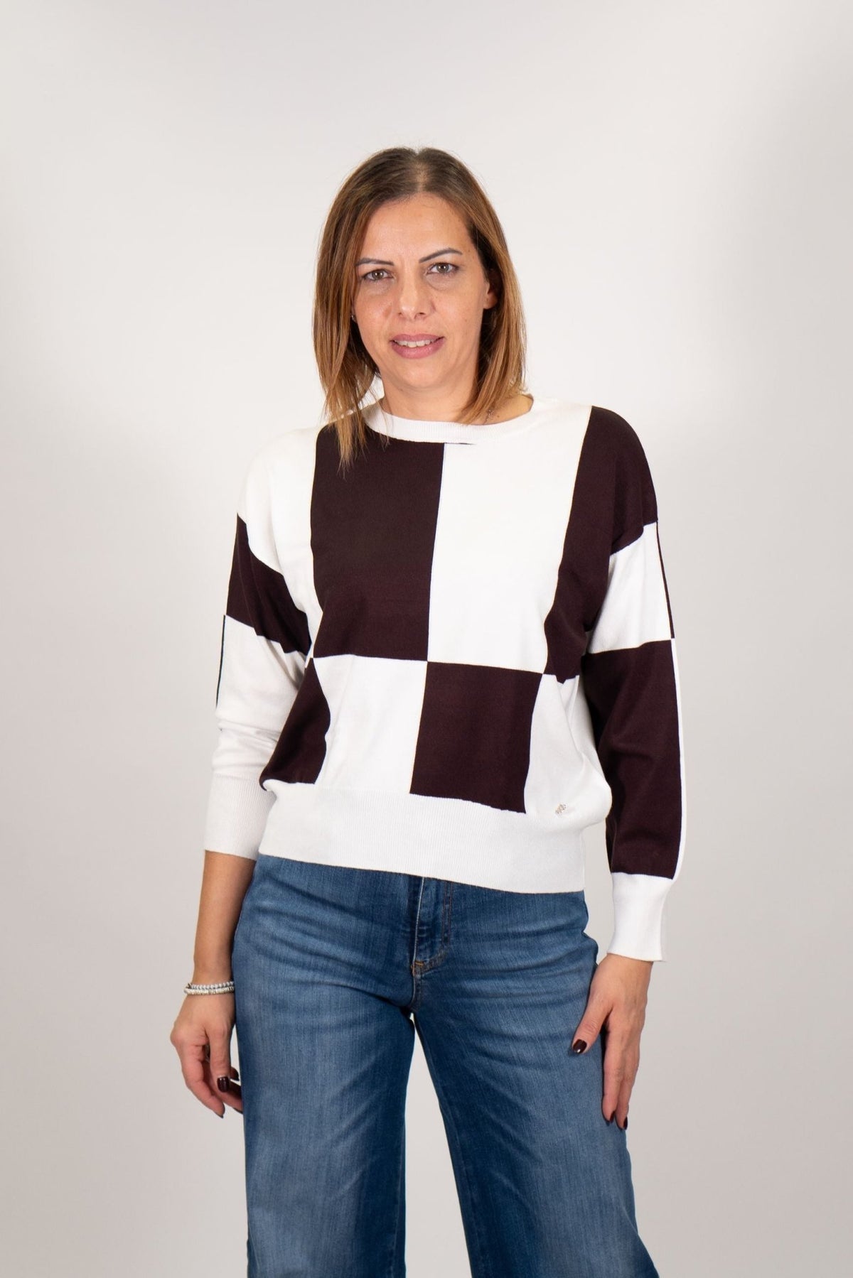 Fresh Flower - Maglia Girocollo Color Block T.Filo F.12 - Donna - World Fashion