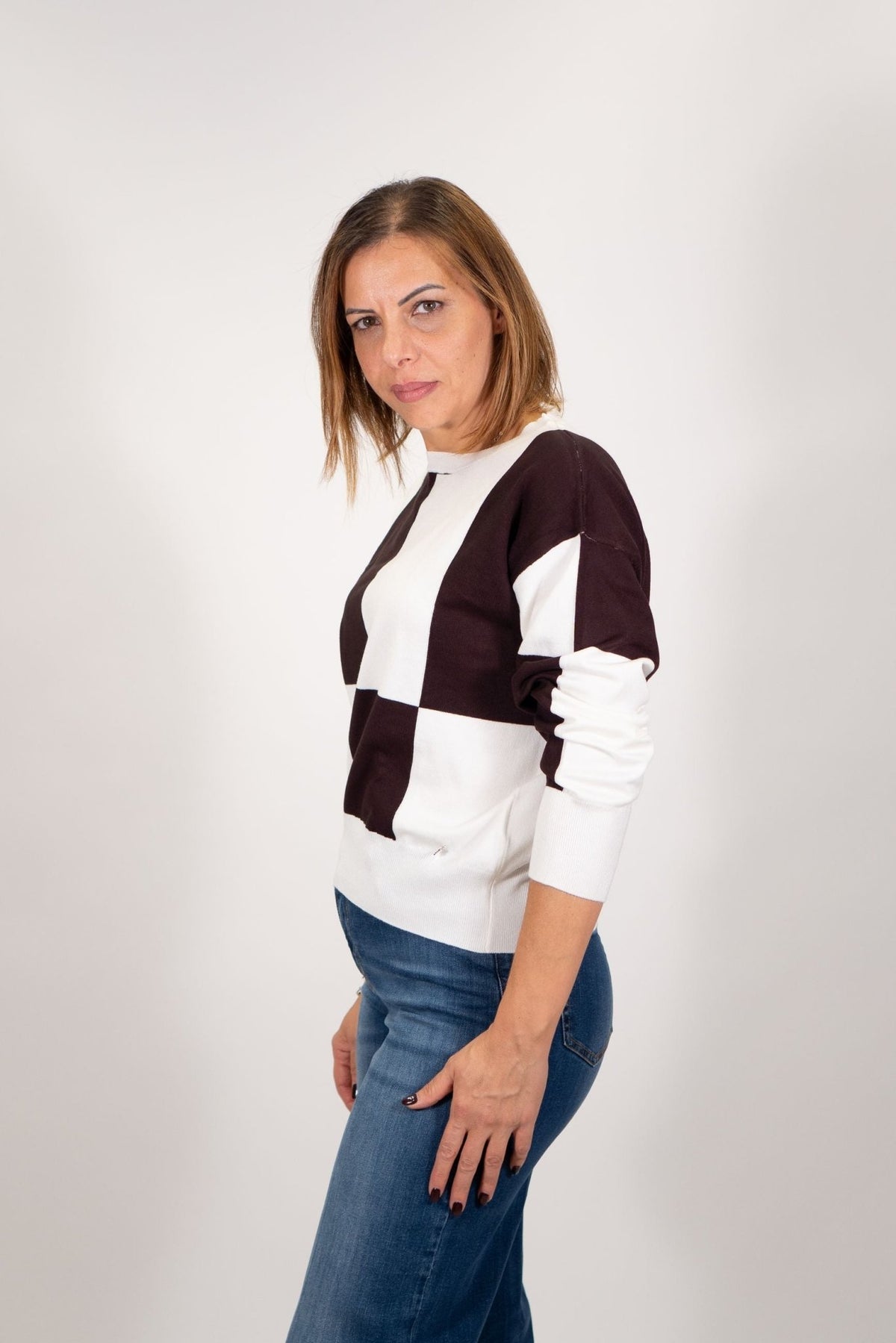 Fresh Flower - Maglia Girocollo Color Block T.Filo F.12 - Donna - World Fashion