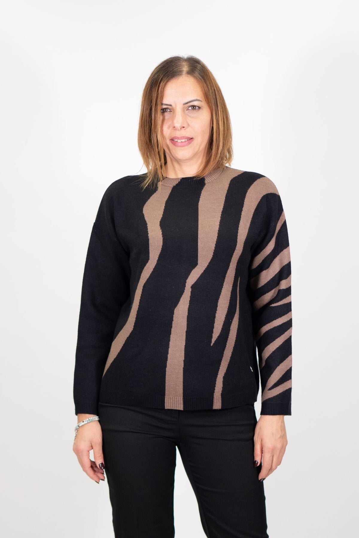 Fresh Flower - Maglia Girocollo Zebrata F.12 - Donna - World Fashion