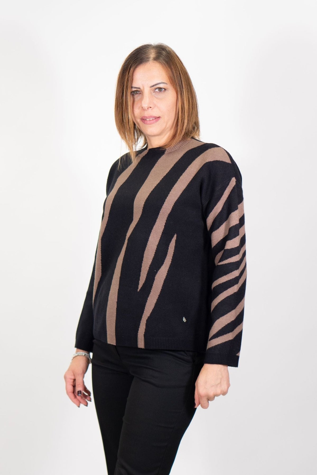 Fresh Flower - Maglia Girocollo Zebrata F.12 - Donna - World Fashion