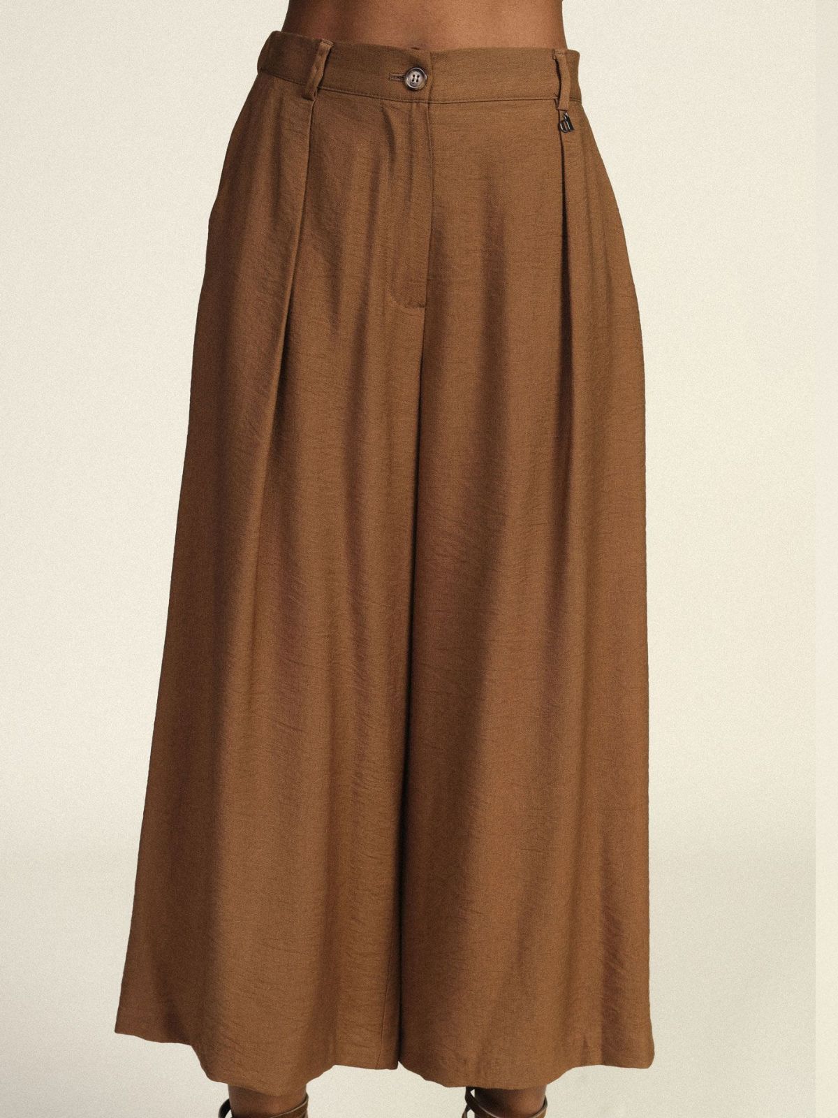 Dixie - Pantaloni palazzo cropped con pinces e tasche - Donna