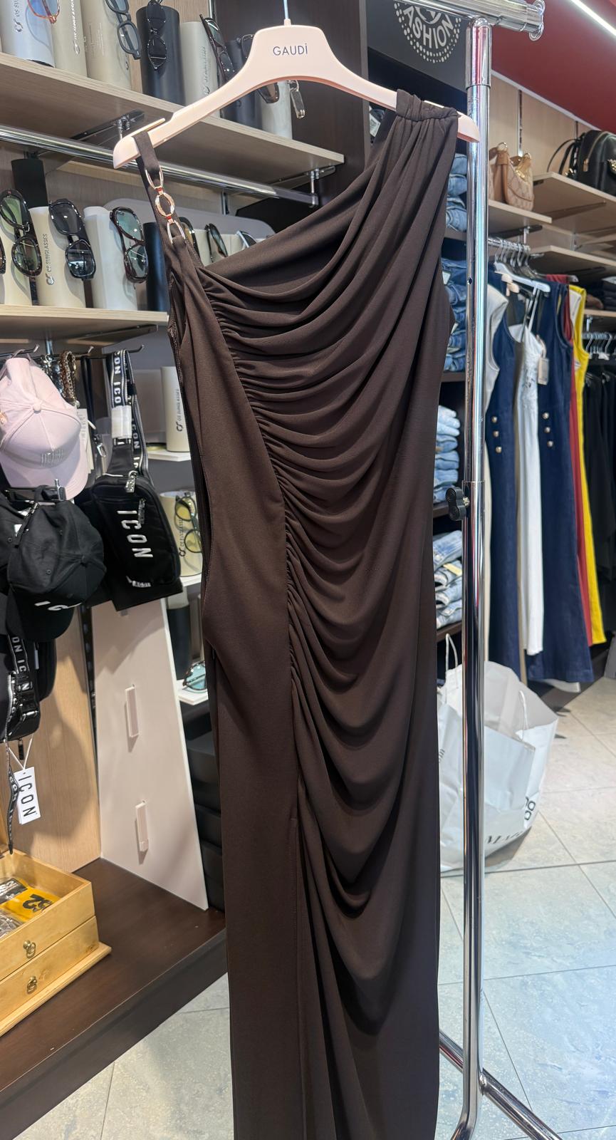Gaudì - Abito con drappeggio e spacco - Donna - World Fashion