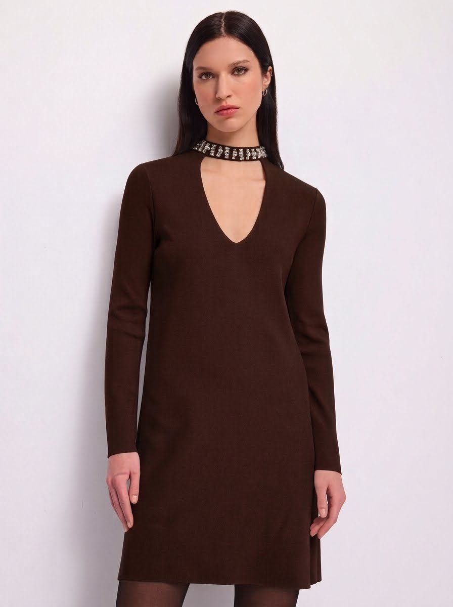 Gaudì - Abito corto in maglia con strass - Donna - World Fashion