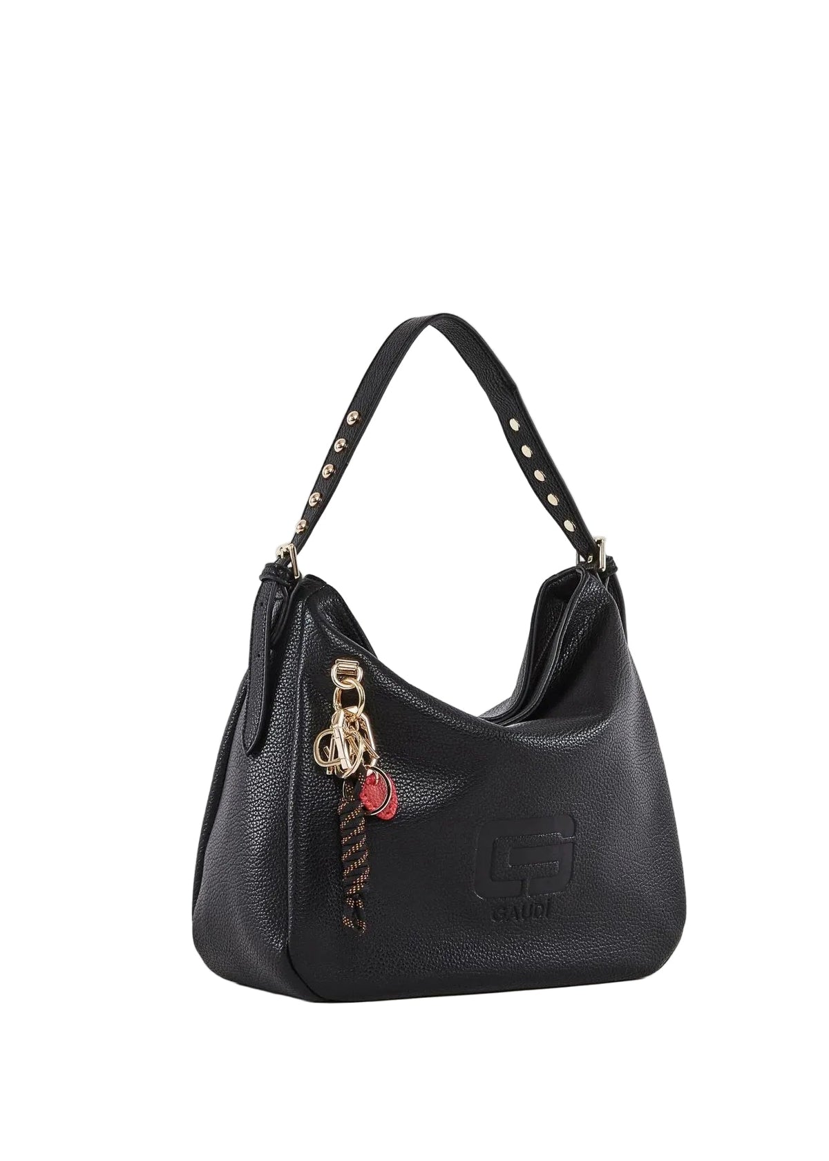 Gaudì - Borsa a spalla nera con charm - Donna - World Fashion
