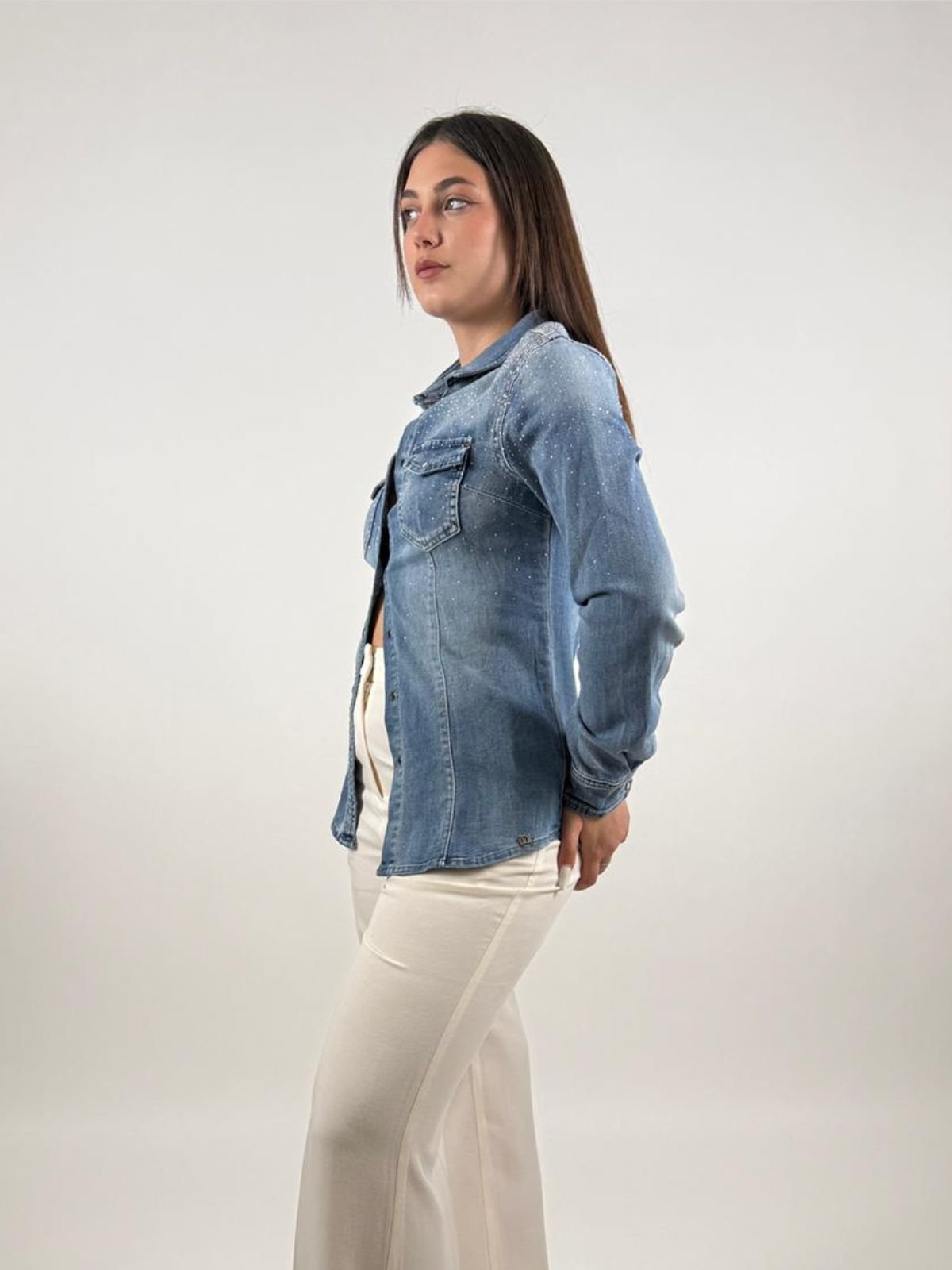 Gaudì - Camicia Denim con strass - Donna - World Fashion