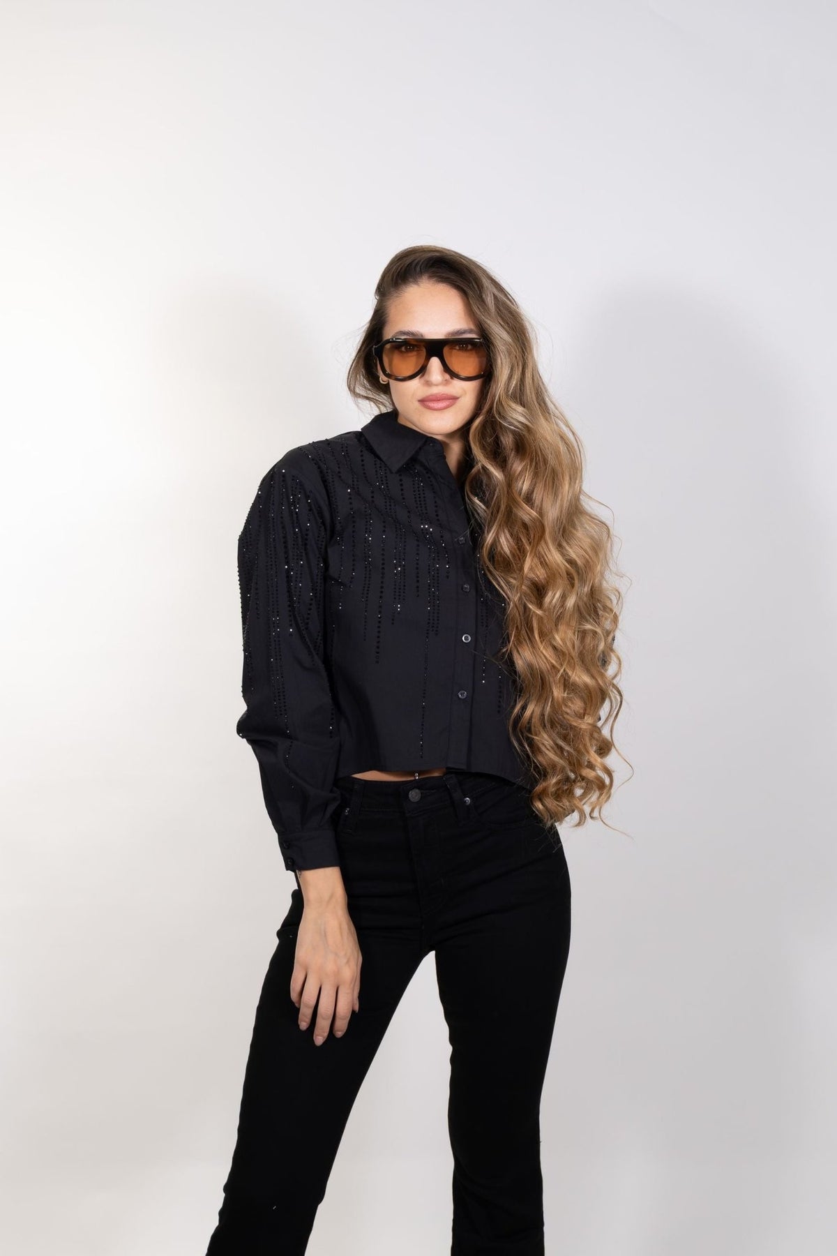 Gaudì - Camicia in popeline con mini borchie - Donna - World Fashion