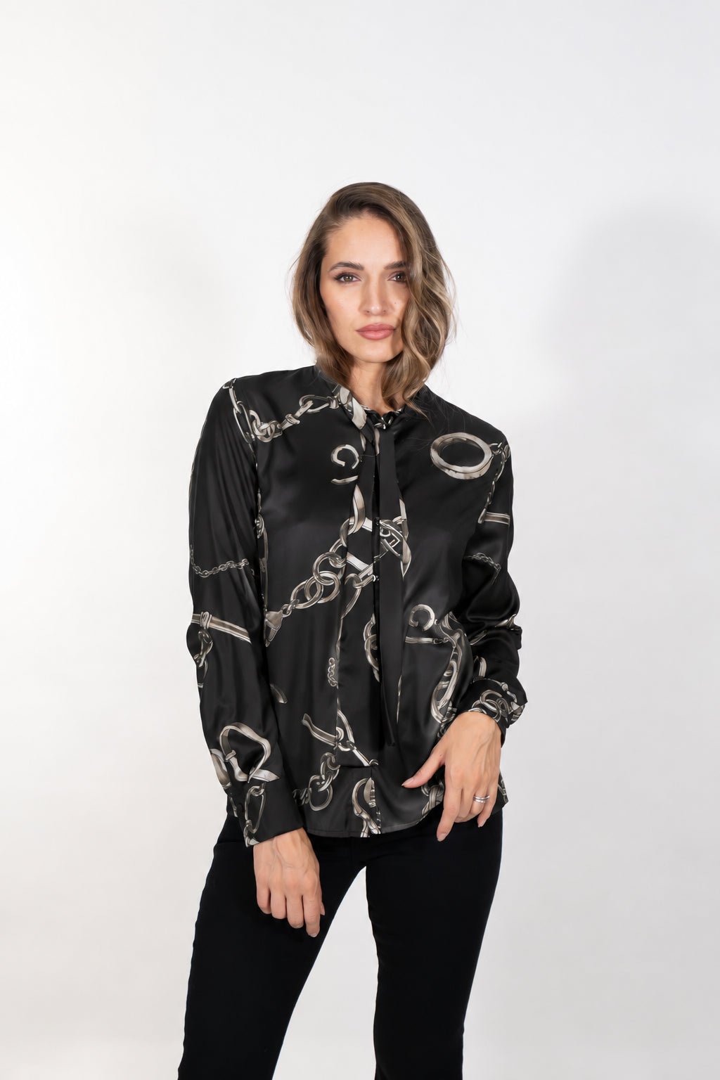 Gaudì - Camicia in raso con fiocco - Donna - World Fashion