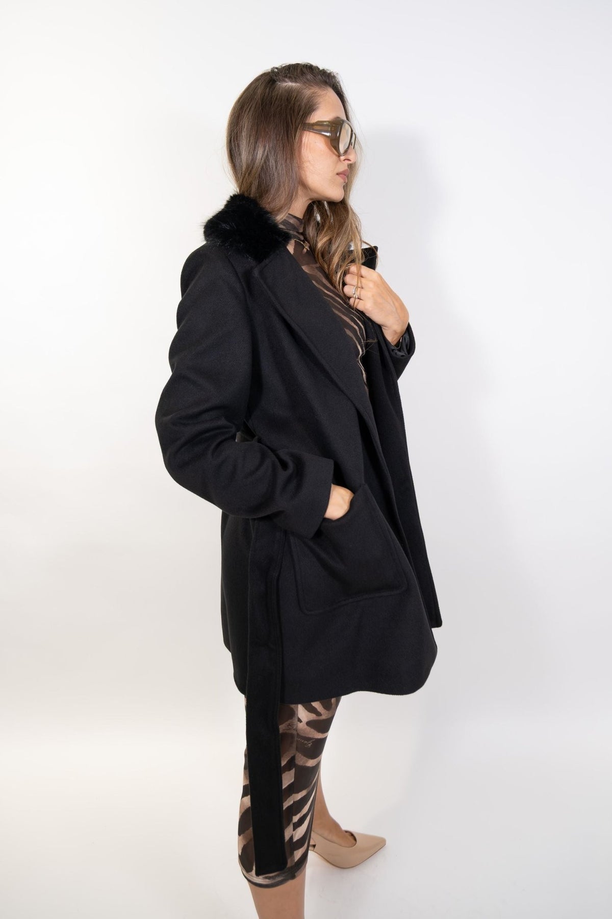 Gaudì - Cappotto Con Collo In Finta Pelliccia - Donna - World Fashion