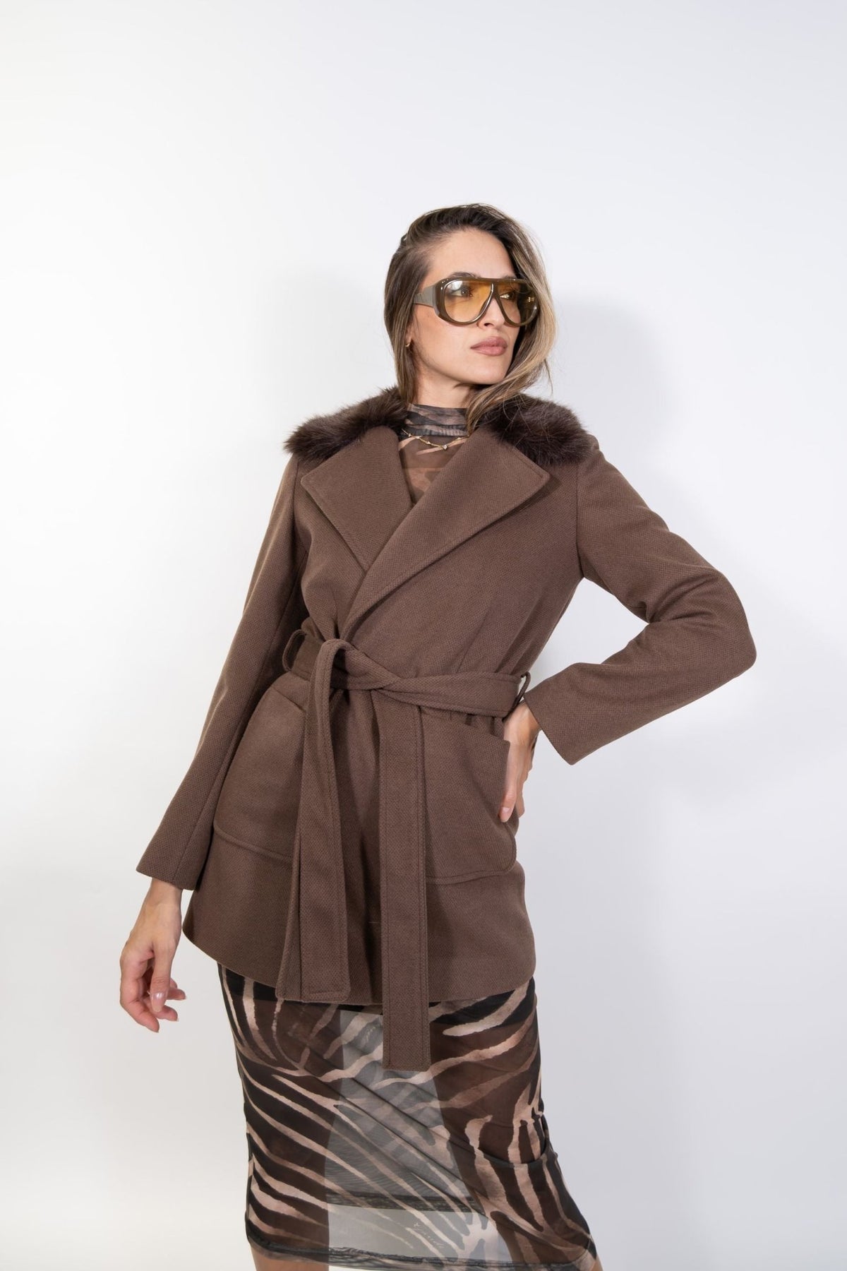 Gaudì - Cappotto Con Collo In Finta Pelliccia - Donna - World Fashion