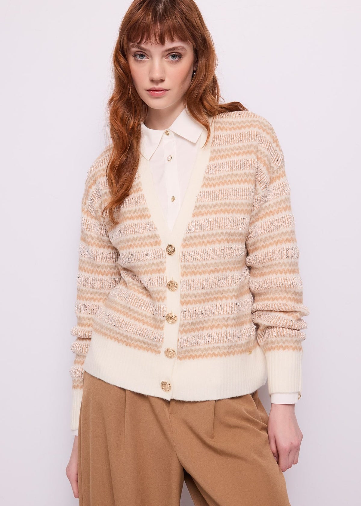 Gaudì - Cardigan a righe con paillettes - Donna - World Fashion