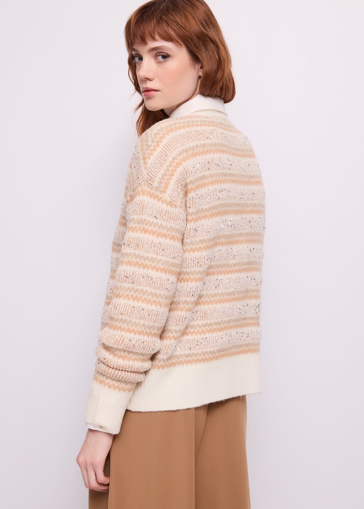 Gaudì - Cardigan a righe con paillettes - Donna - World Fashion