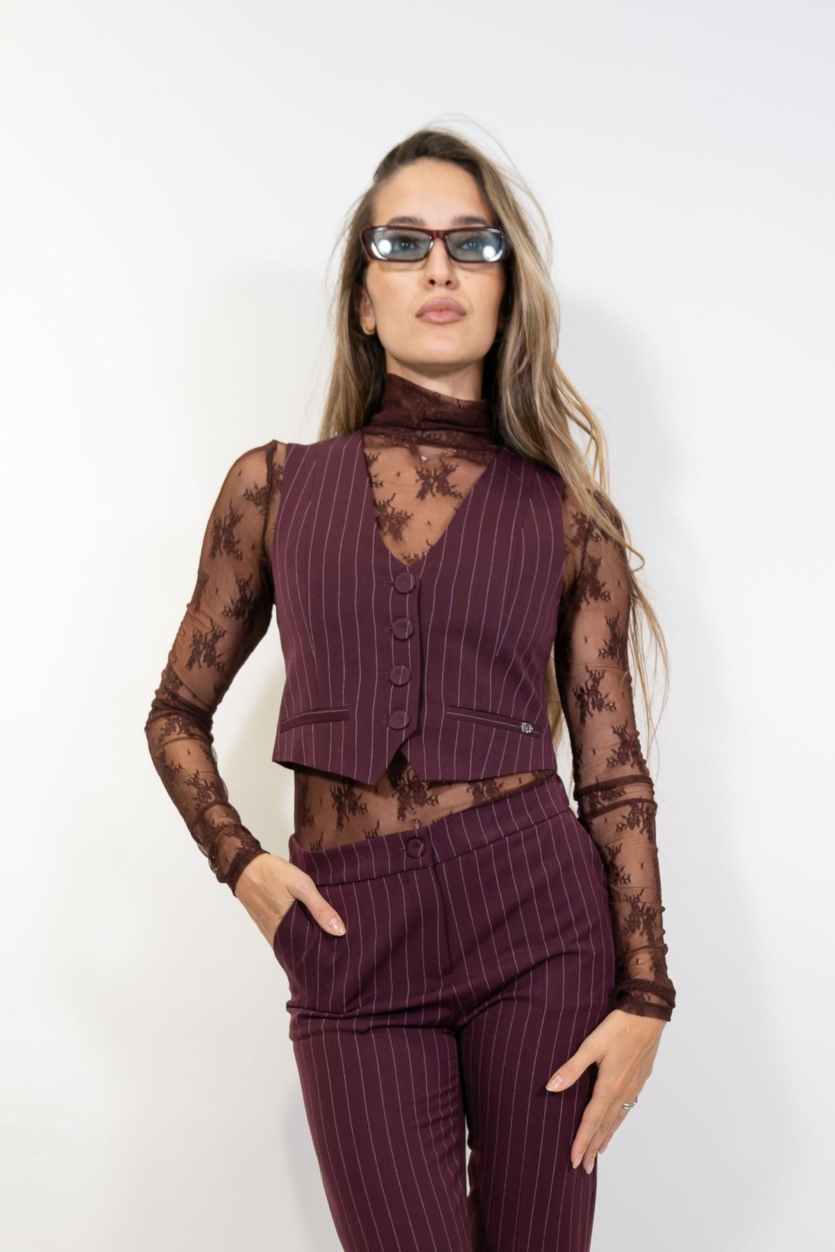 Gaudì - Gilet in viscosa a righe - Donna - World Fashion