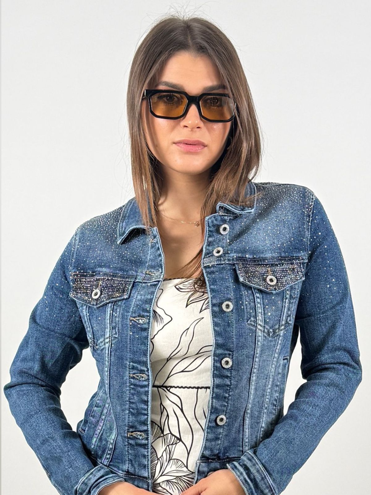 Gaudì - Giubbino Denim con stras - Donna - World Fashion