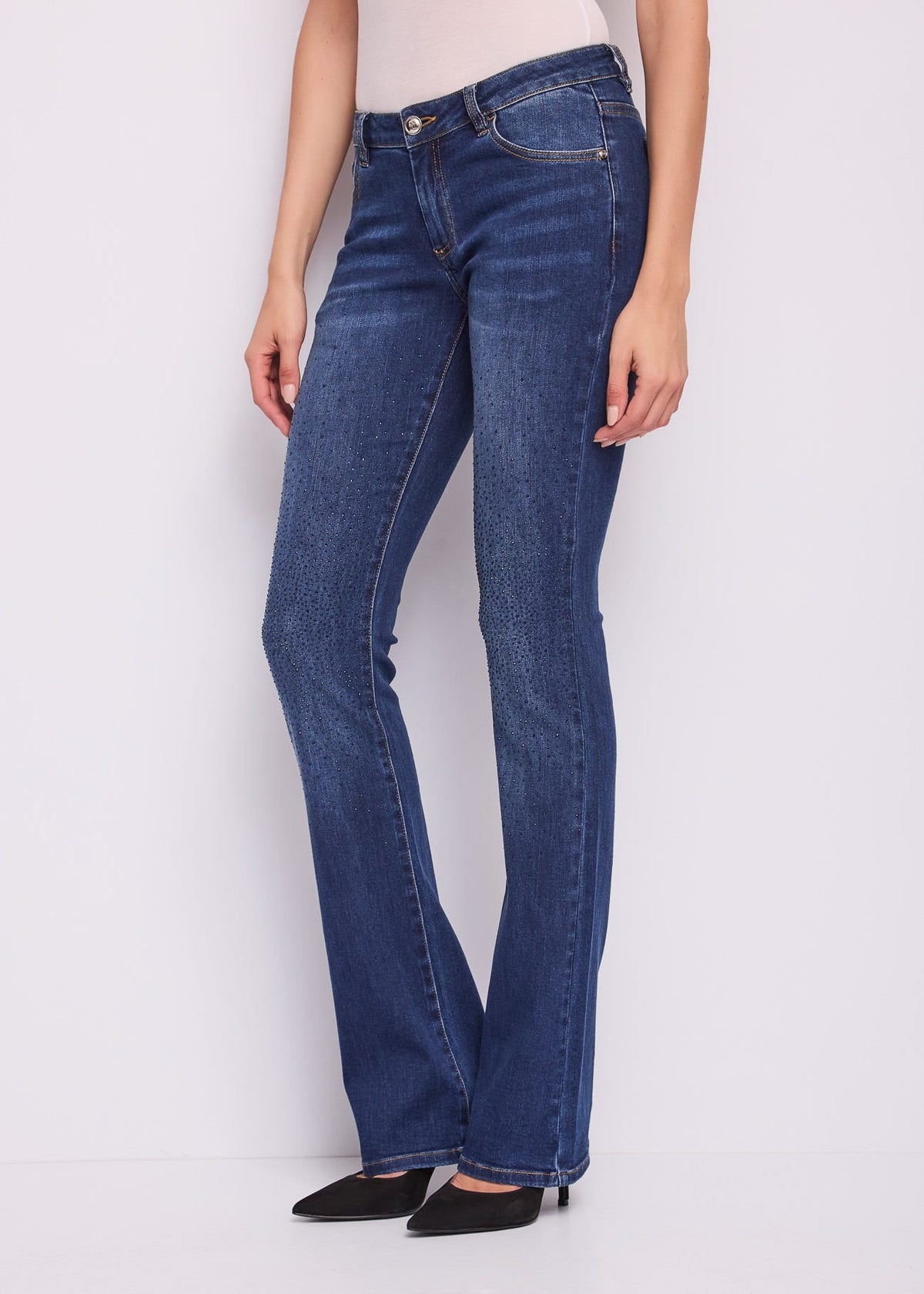 Gaudì - Jeans bootcut con strass - Donna - World Fashion