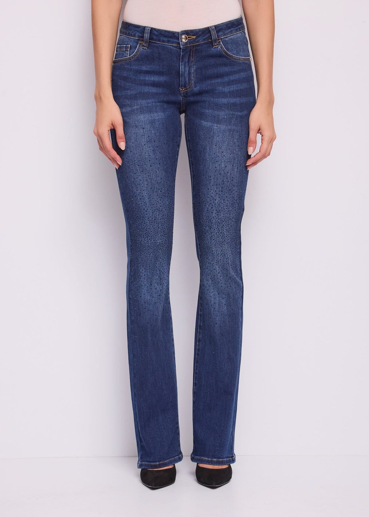 Gaudì - Jeans bootcut con strass - Donna - World Fashion