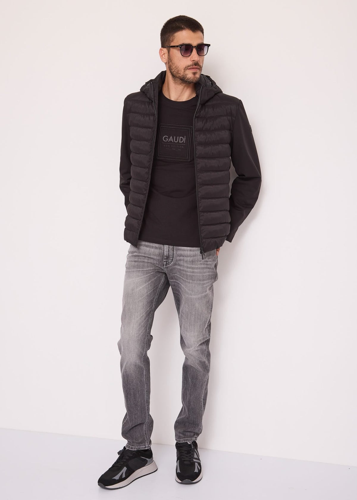 Gaudì - Jeans slim fit grigio effetto used - Uomo - World Fashion