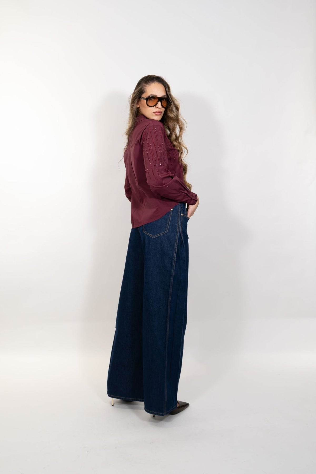 Gaudì - Jeans wide leg con foulard - Donna - World Fashion