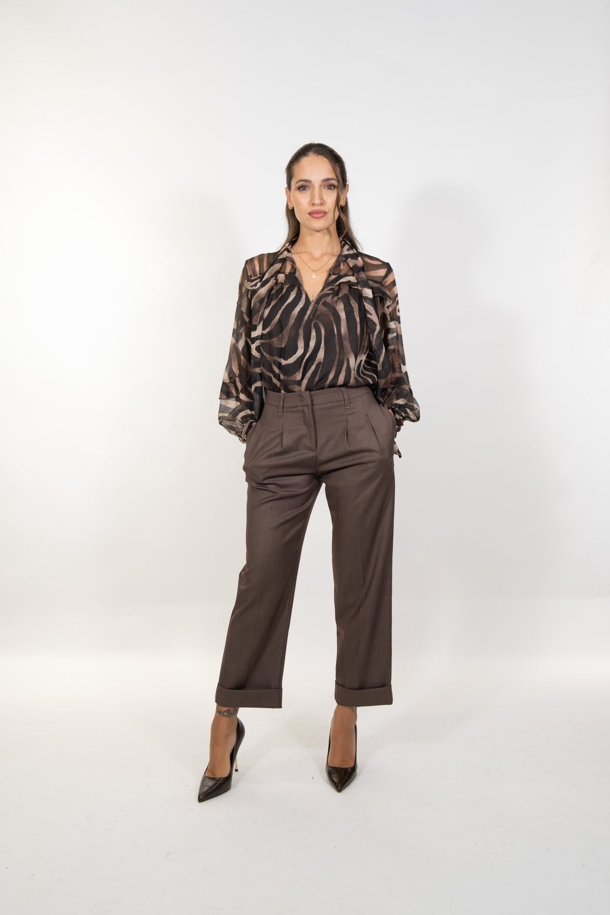 Gaudì - Pantalone Lungo Con Risvolto - Donna - World Fashion