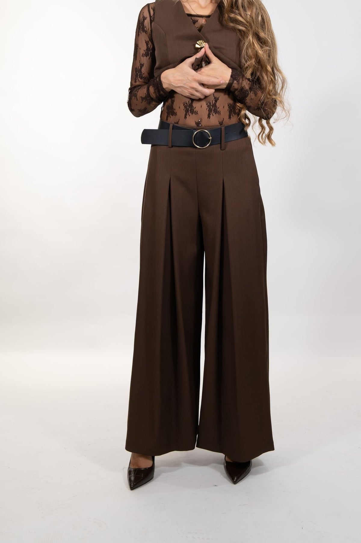 Gaudì - Pantaloni a palazzo con cintura - Donna - World Fashion