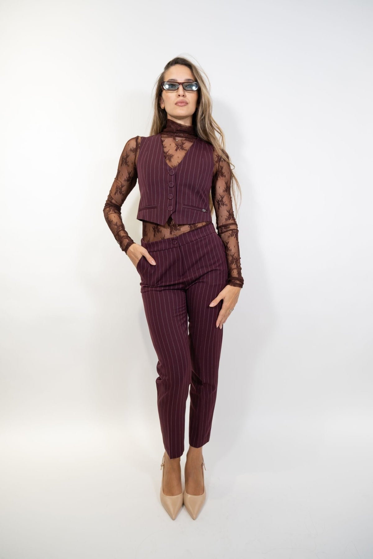 Gaudì - Pantaloni a sigaretta a righe - Donna - World Fashion