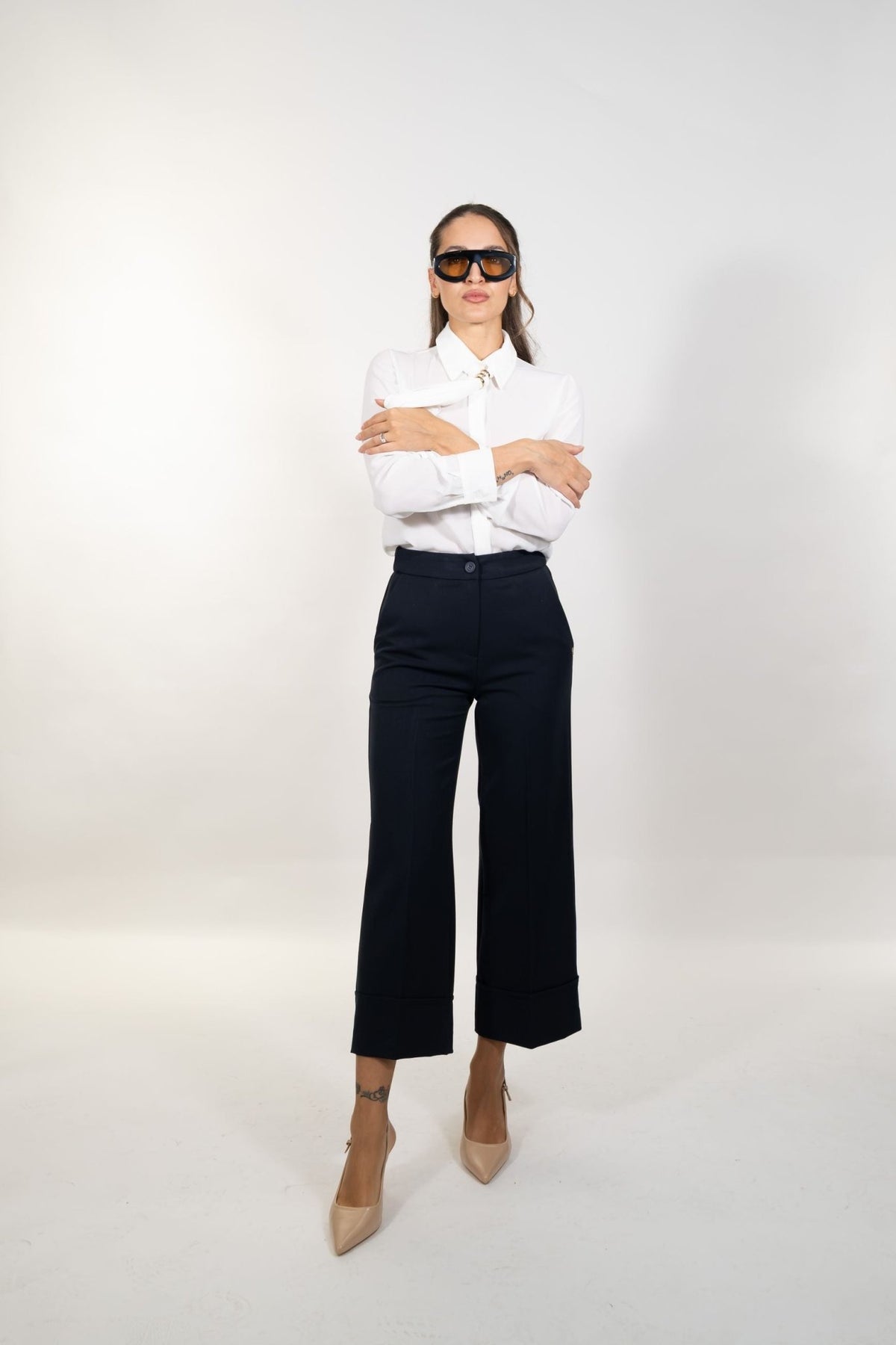 Gaudì - Pantaloni cropped con risvolto - Donna - World Fashion