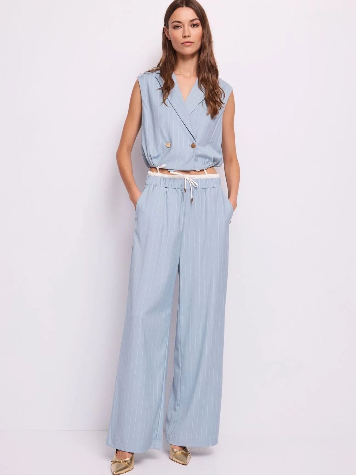 Gaudì - Pantaloni in viscosa gessata - Donna - World Fashion