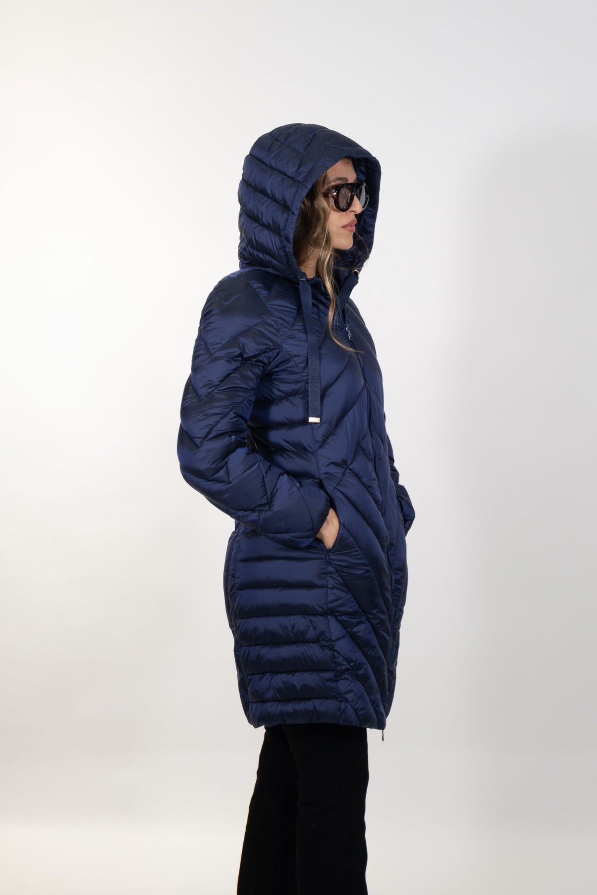 Gaudì - Piumino lungo da donna in nylon con cappuccio - Donna - World Fashion