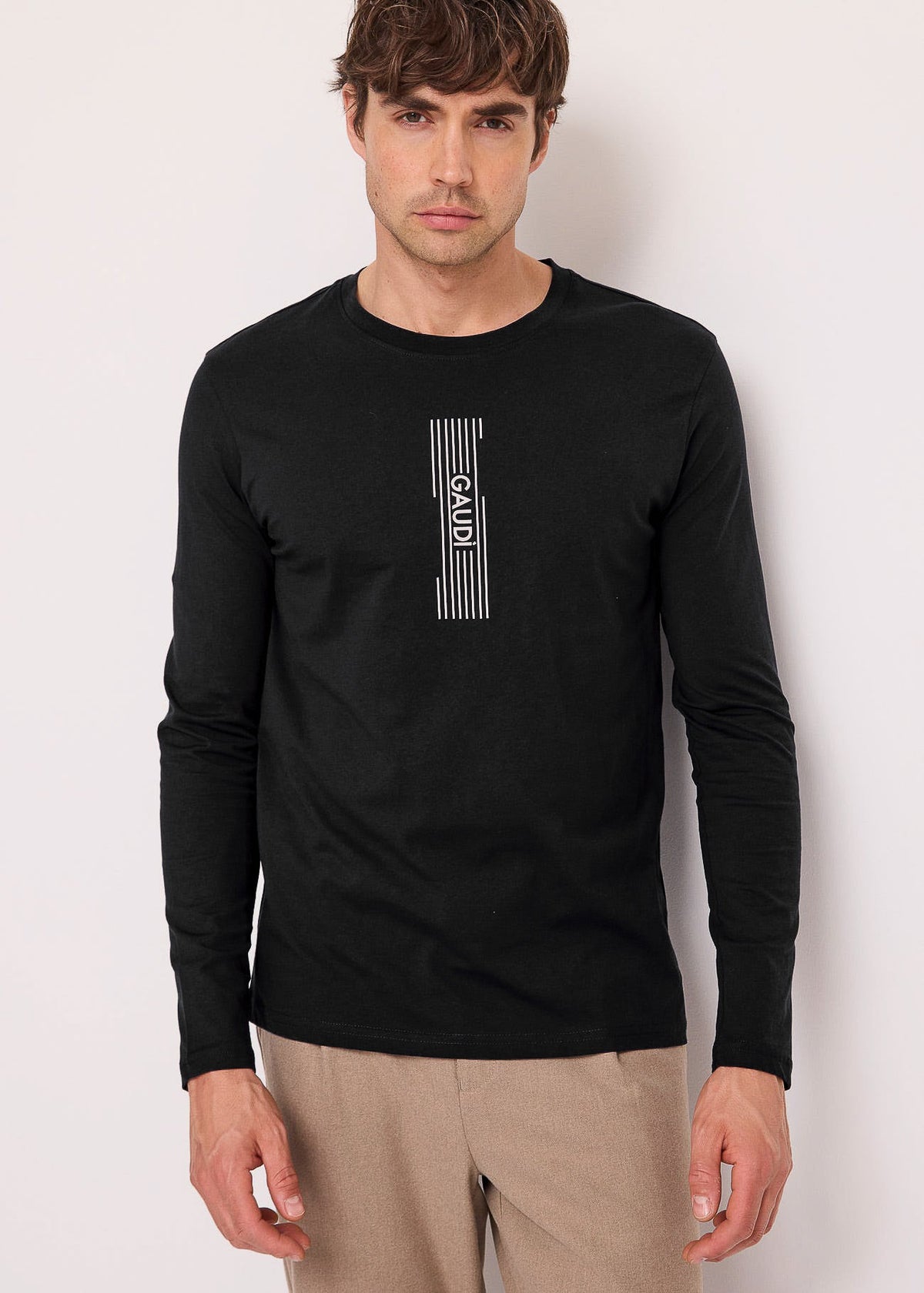 Gaudì - T-shirt maniche lunghe con logo verticale - Uomo - World Fashion