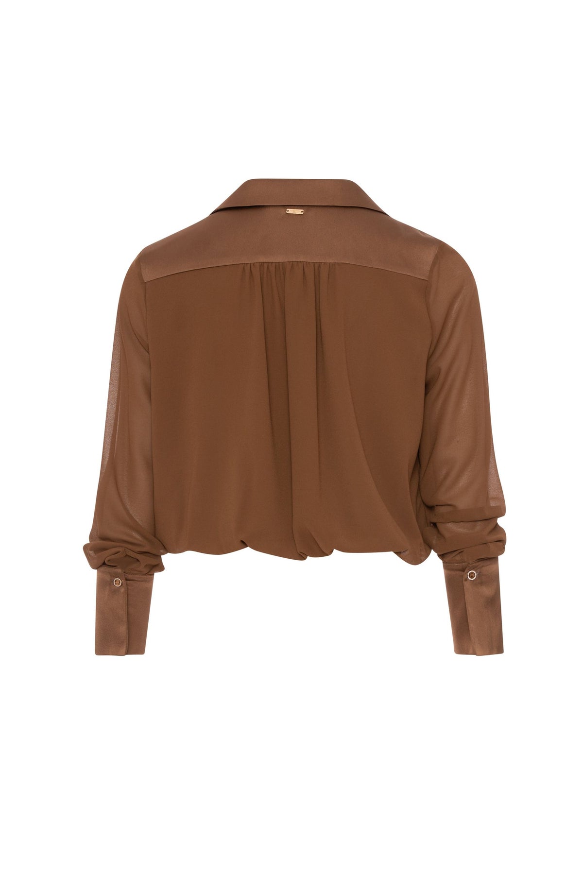 Fracomina - Blusa corta con colletto in raso - Donna