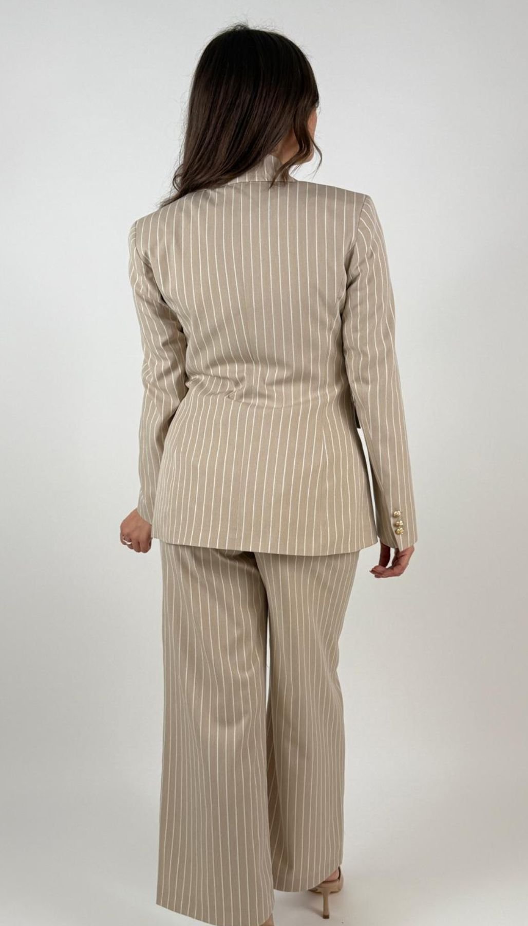 Giacca Doppiopetto in tessuto gessato Donna - Yes Zee - World Fashion