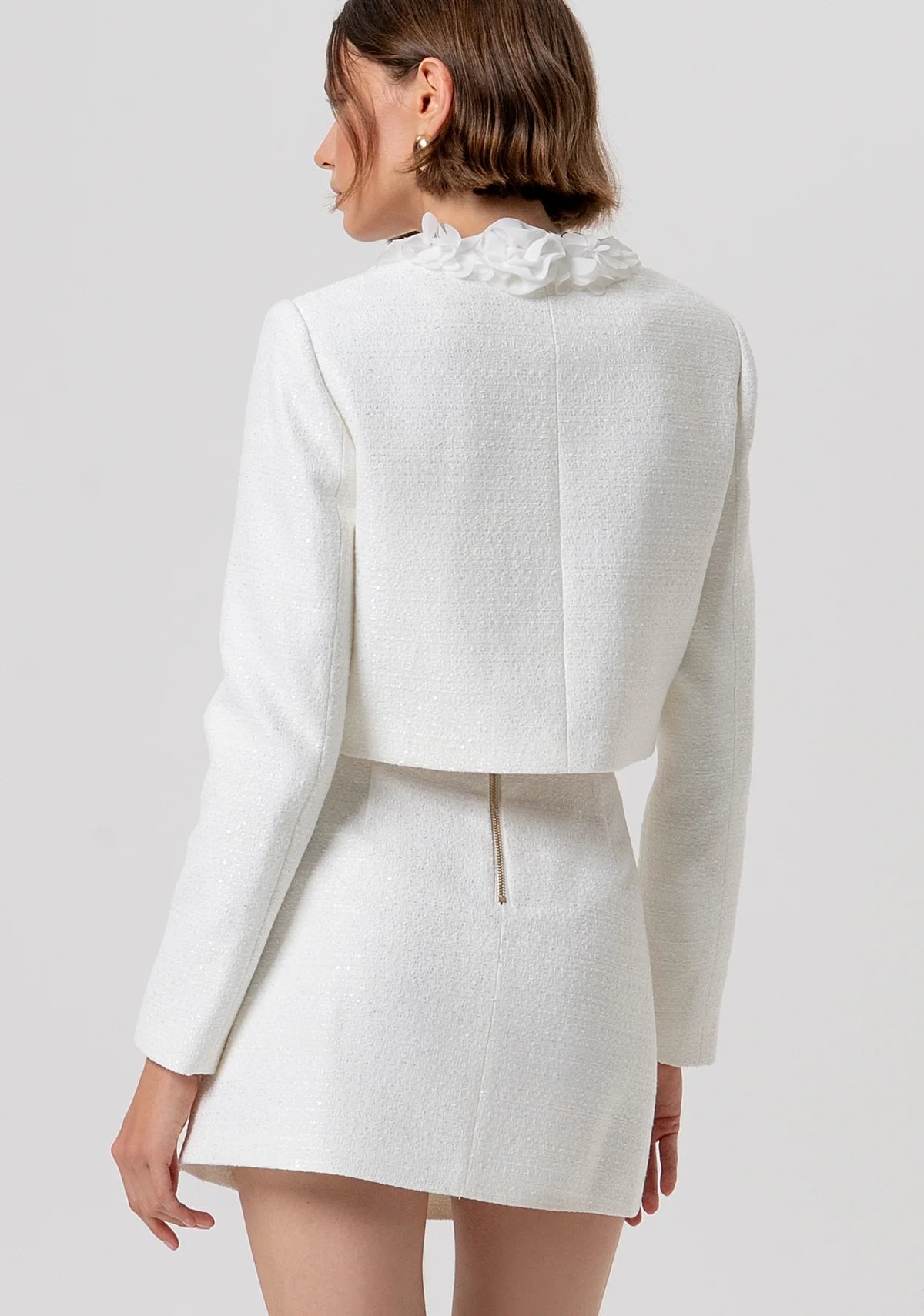 Giacca regular corta in tweed Donna - Fracomina - World Fashion