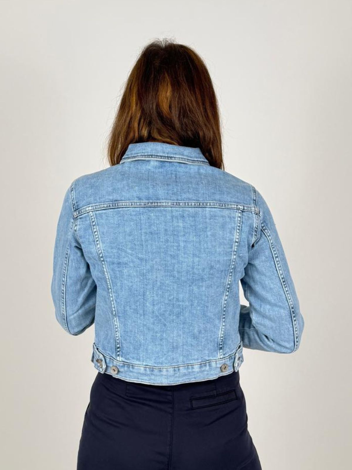 Giacca regular in denim con lavaggio chiaro Donna - Fracomina - World Fashion