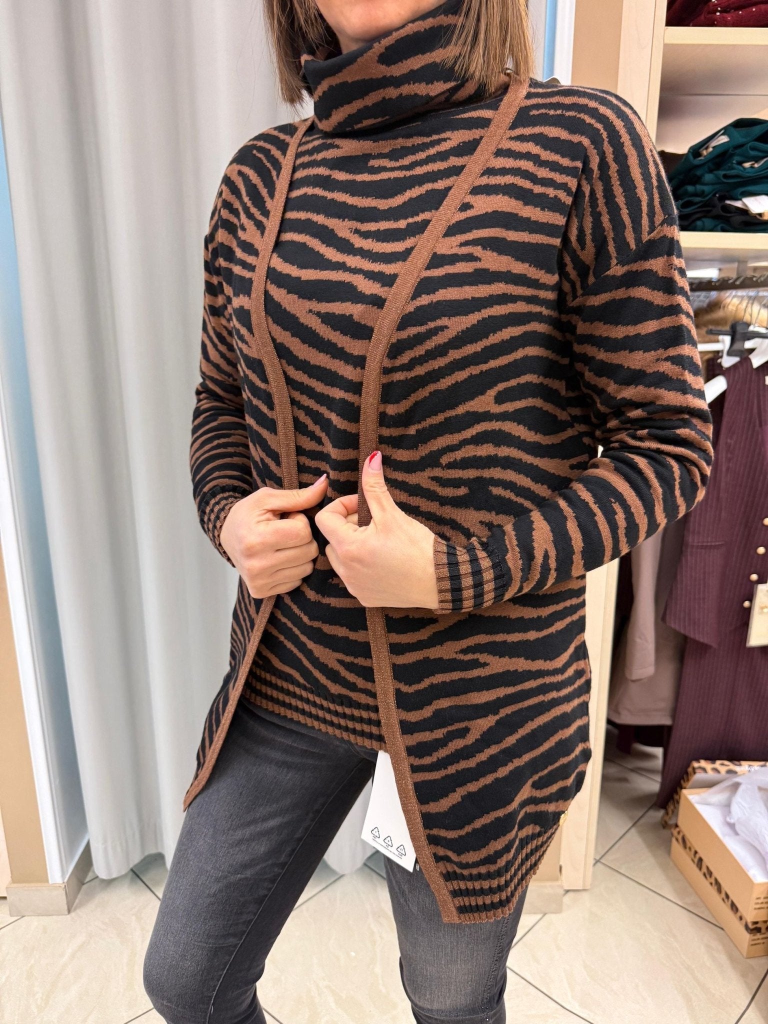 Giacca sciallata jacquard zebra Donna - LOLITA - LO25353 - World Fashion