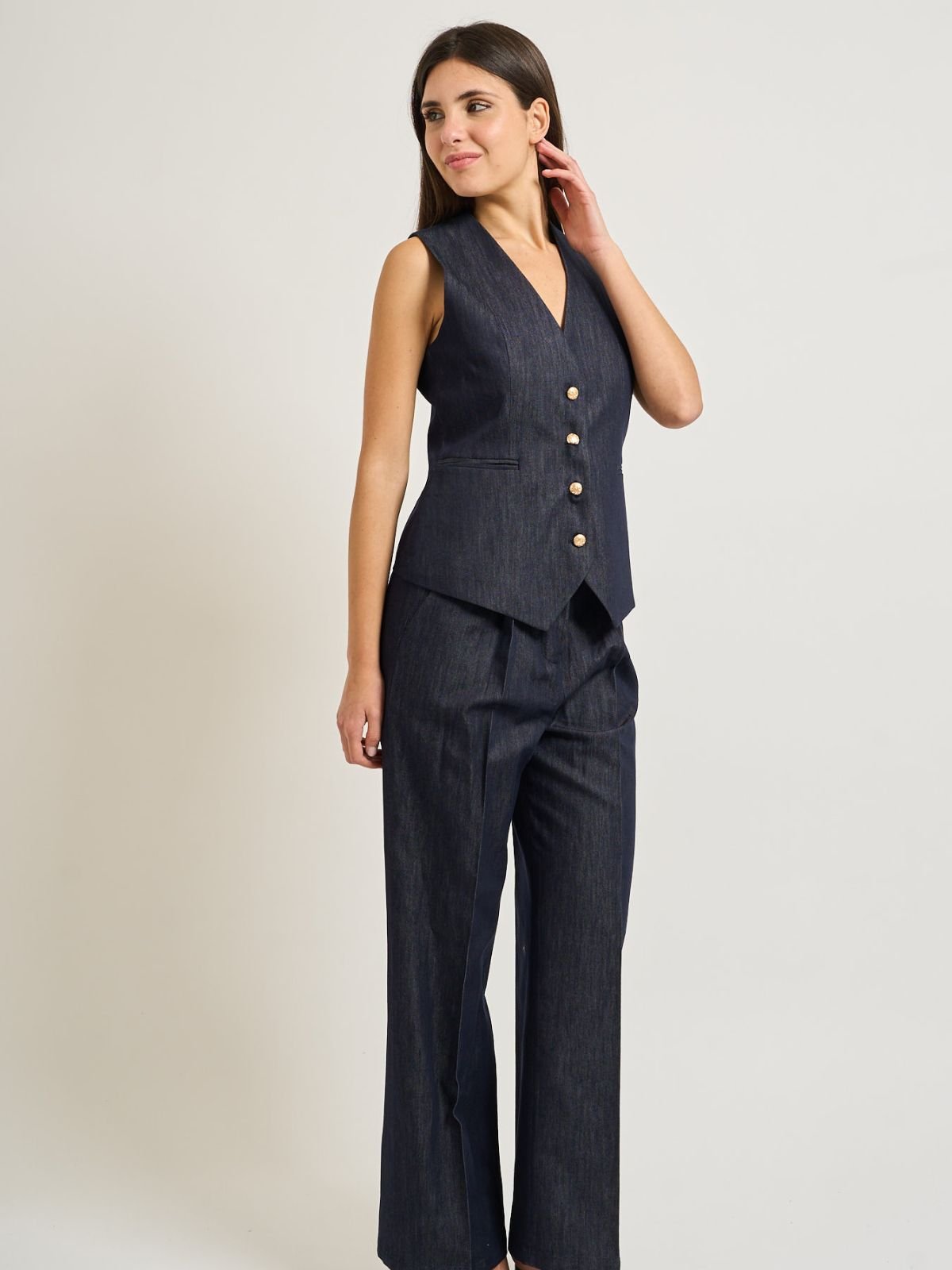 Gilet 4 bottoni e ampia scollatura Donna - Yes Zee - World Fashion