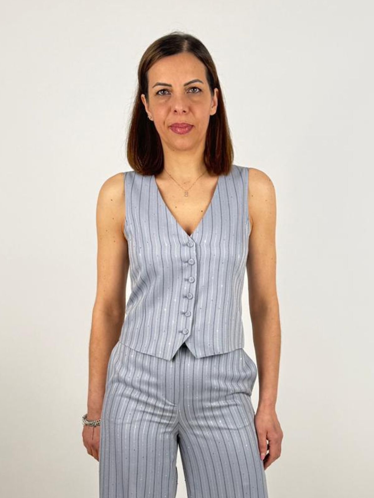 Gilet Gessato Con Paillettes Donna - PennyBlack - World Fashion