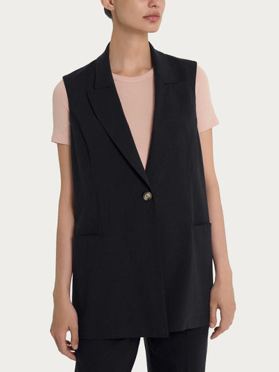 Ragno - Gilet lungo in Super Natural - Donna
