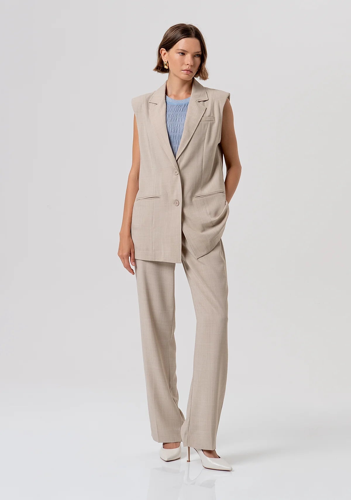 Gilet over modello blazer monopetto Donna - Fracomina - World Fashion