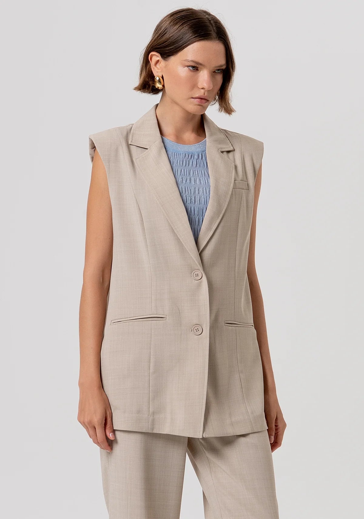 Gilet over modello blazer monopetto Donna - Fracomina - World Fashion