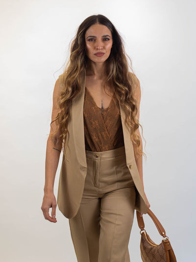 Vicolo - Gilet senza maniche con revers - Donna