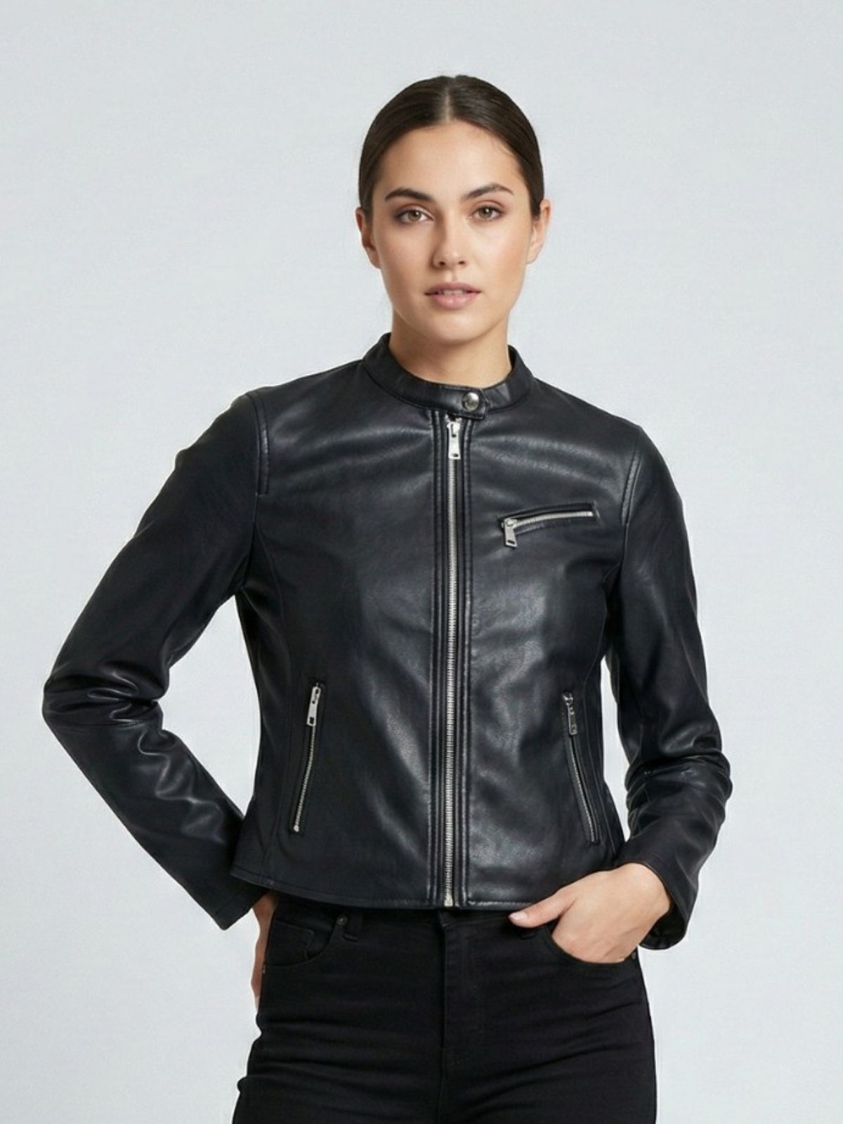 Giubbino biker effetto pelle Donna - Markup - World Fashion
