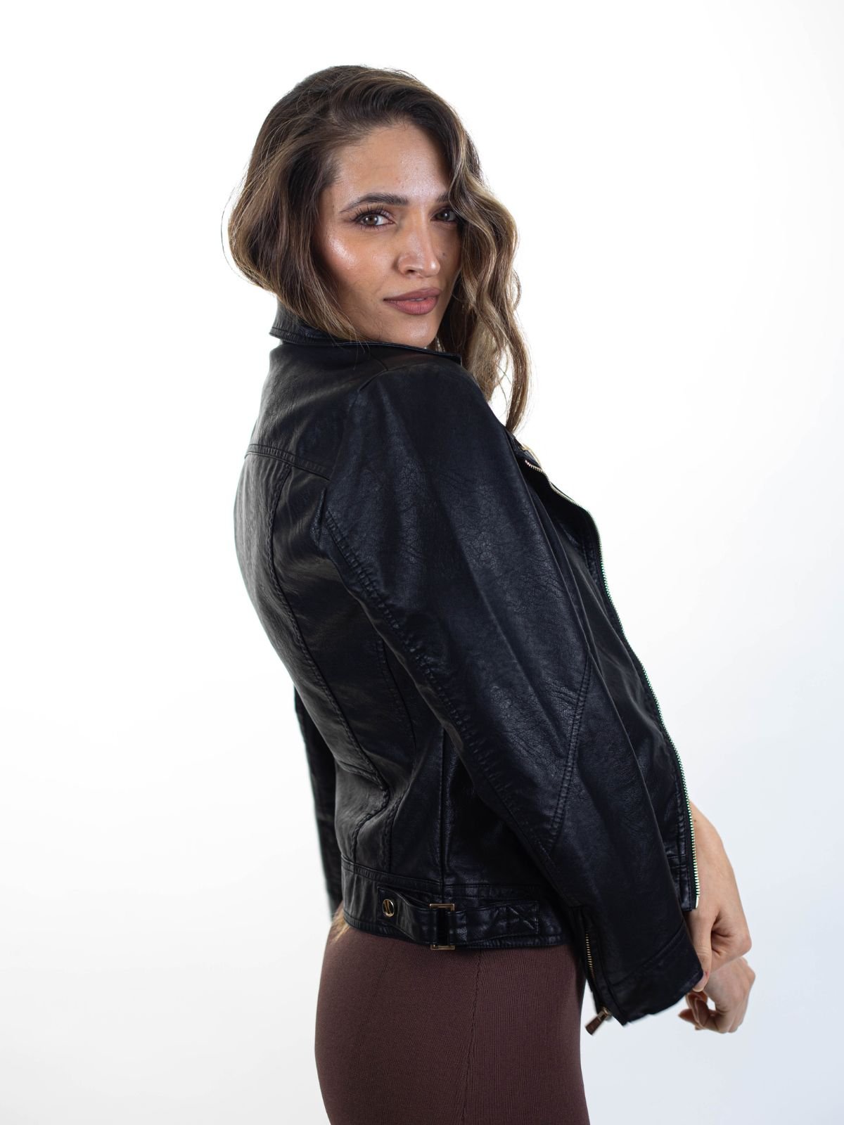 Giubbino Tipo Chiodo In Tessuto Spalmato Donna - Yes Zee - World Fashion