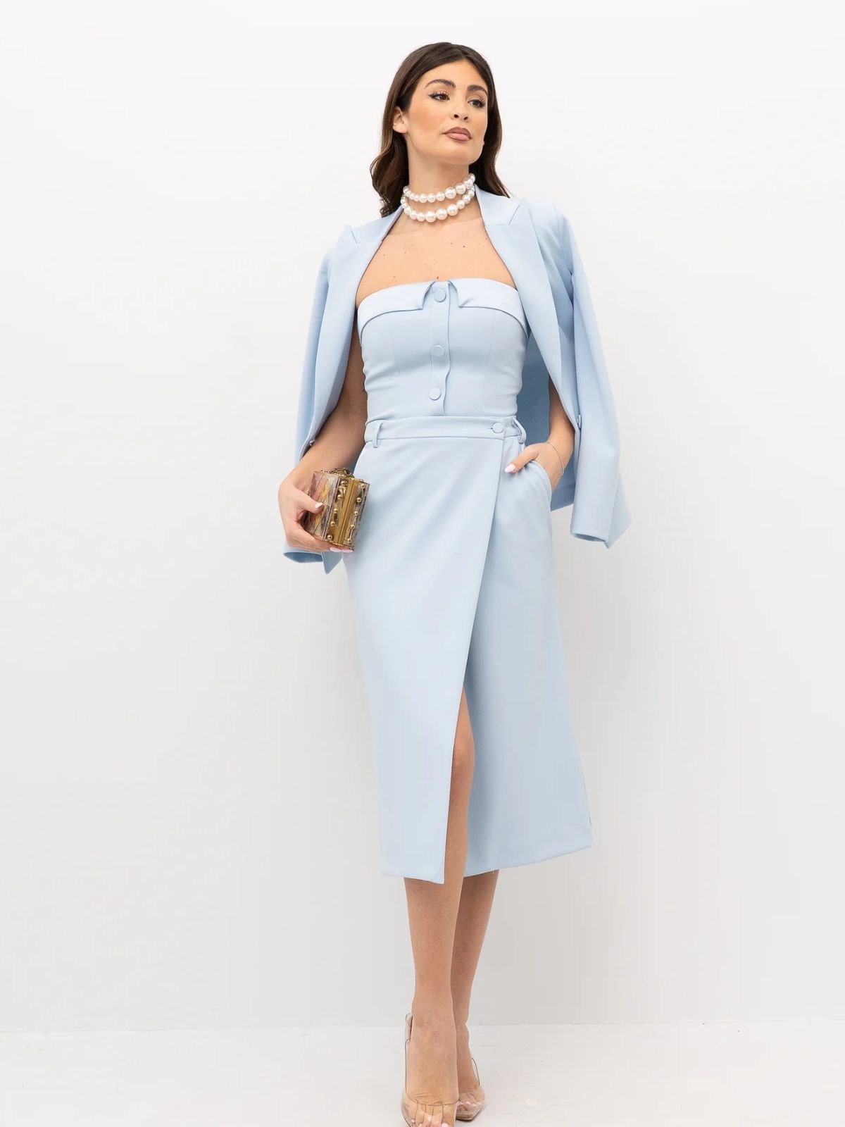 Gonna a portafoglio con spacco frontale Donna - Vicolo - World Fashion