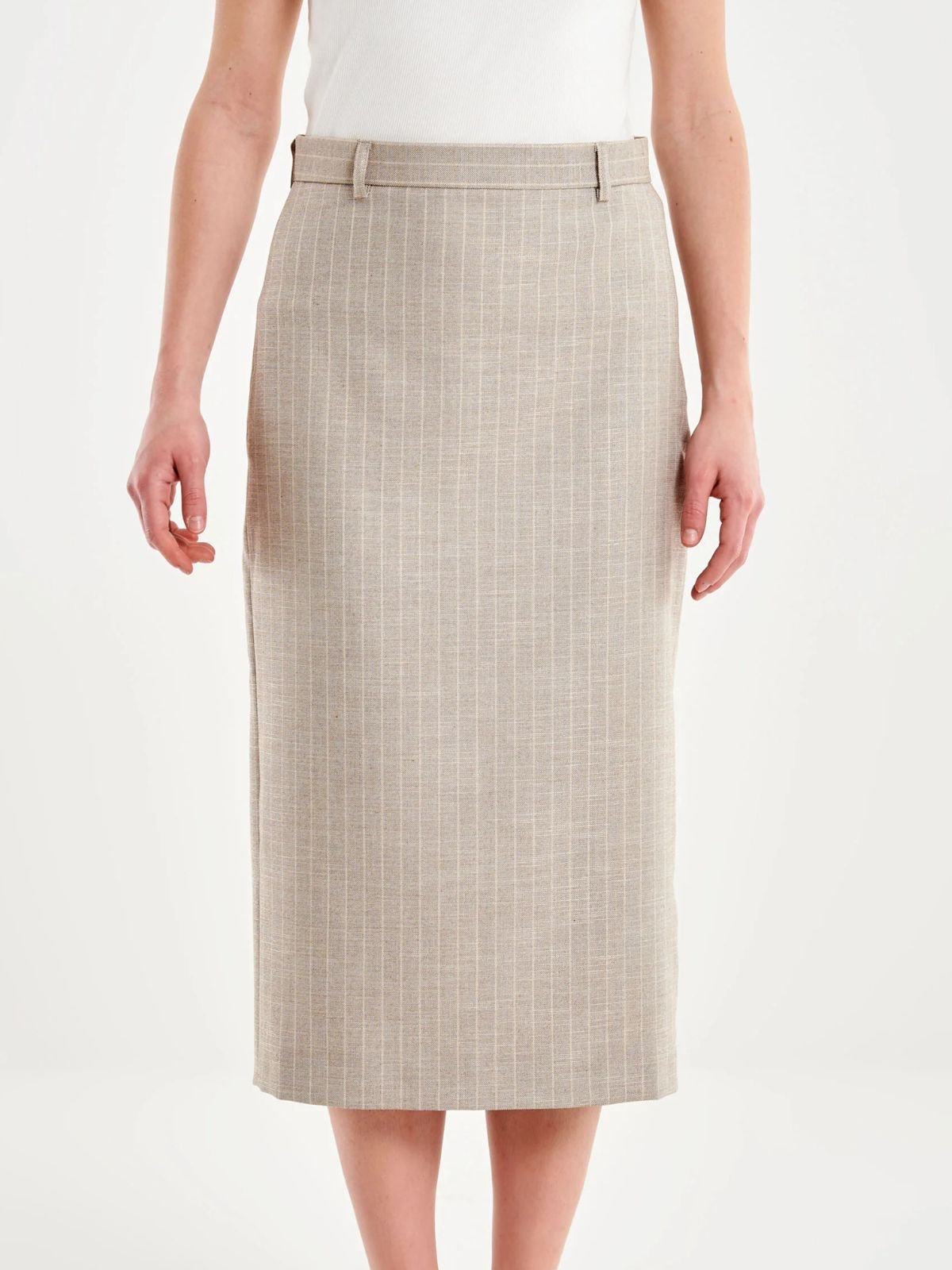 Gonna longuette con spacco gessata Donna - Vicolo - World Fashion