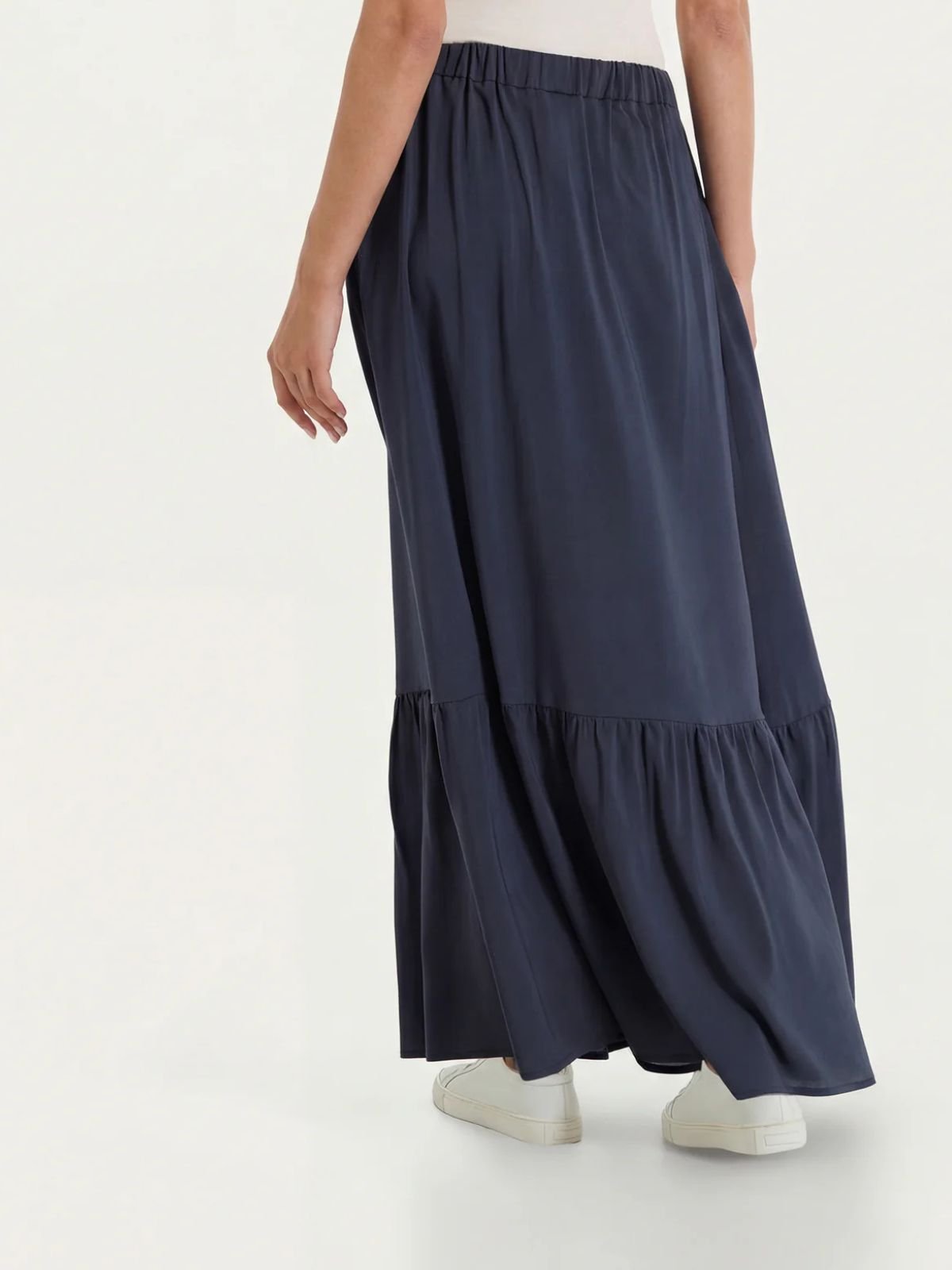 Gonna lunga a balze in Voile Stretch Donna - Ragno - World Fashion